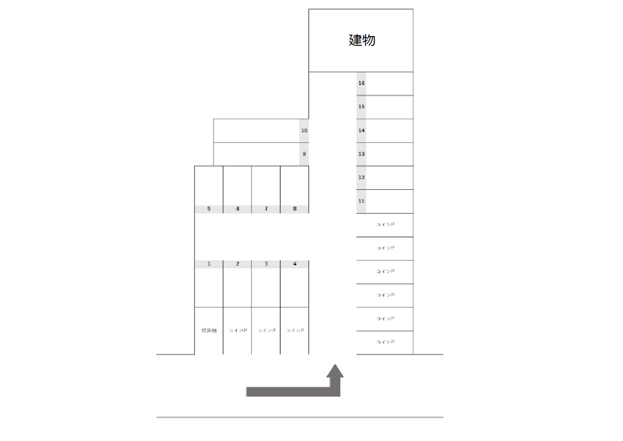 中央町三丁目月極駐車場Ⅰの駐車配置図