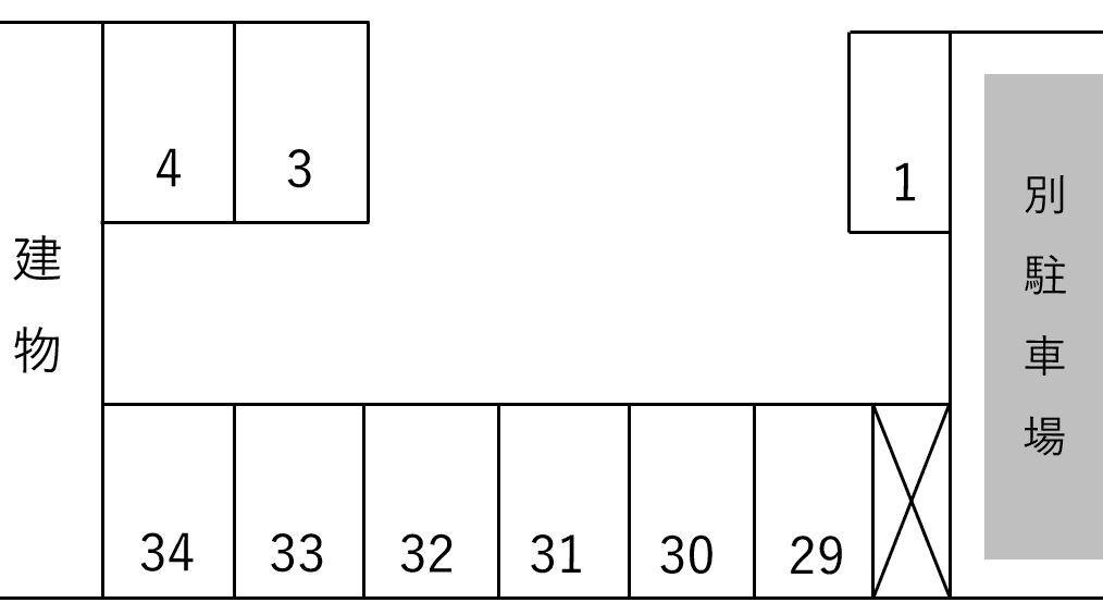 間宮434駐車場の駐車配置図