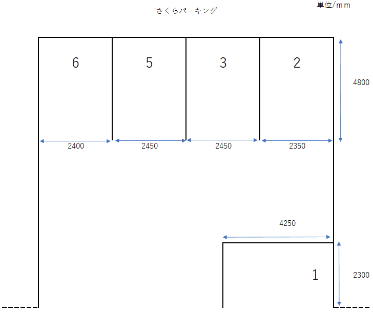 さくらParkingの駐車配置図