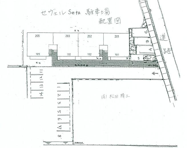 セヴェルSetaの駐車配置図