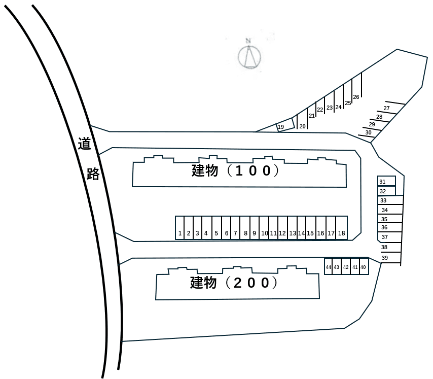 小嶺団地駐車場の駐車配置図