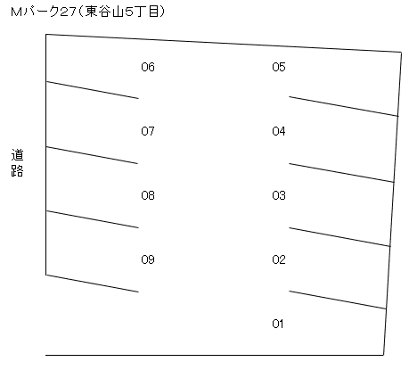 Mパーク27(東谷山5丁目)の駐車配置図