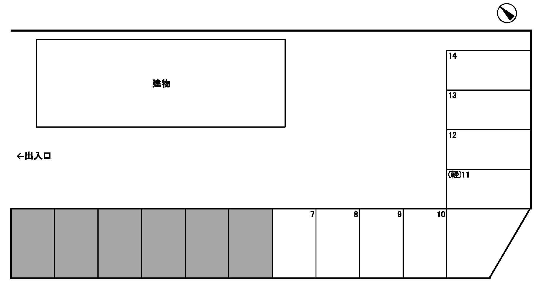 東若林町 KHW36 駐車場の駐車配置図