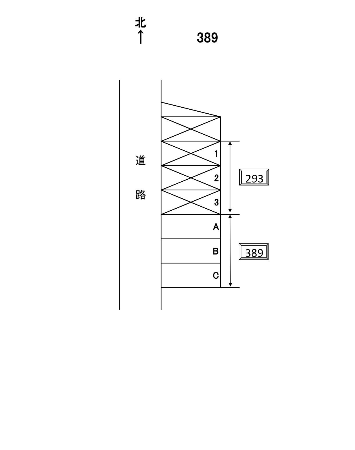 岩倉-389の駐車配置図
