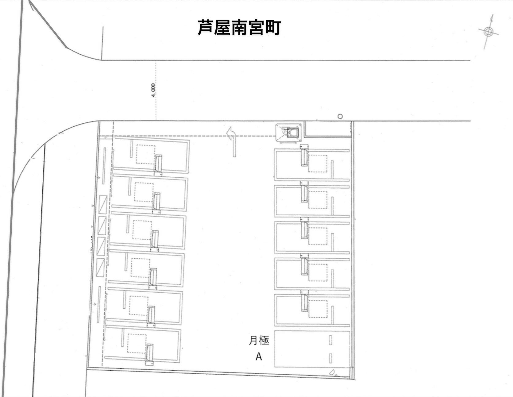 芦屋南宮町の駐車配置図
