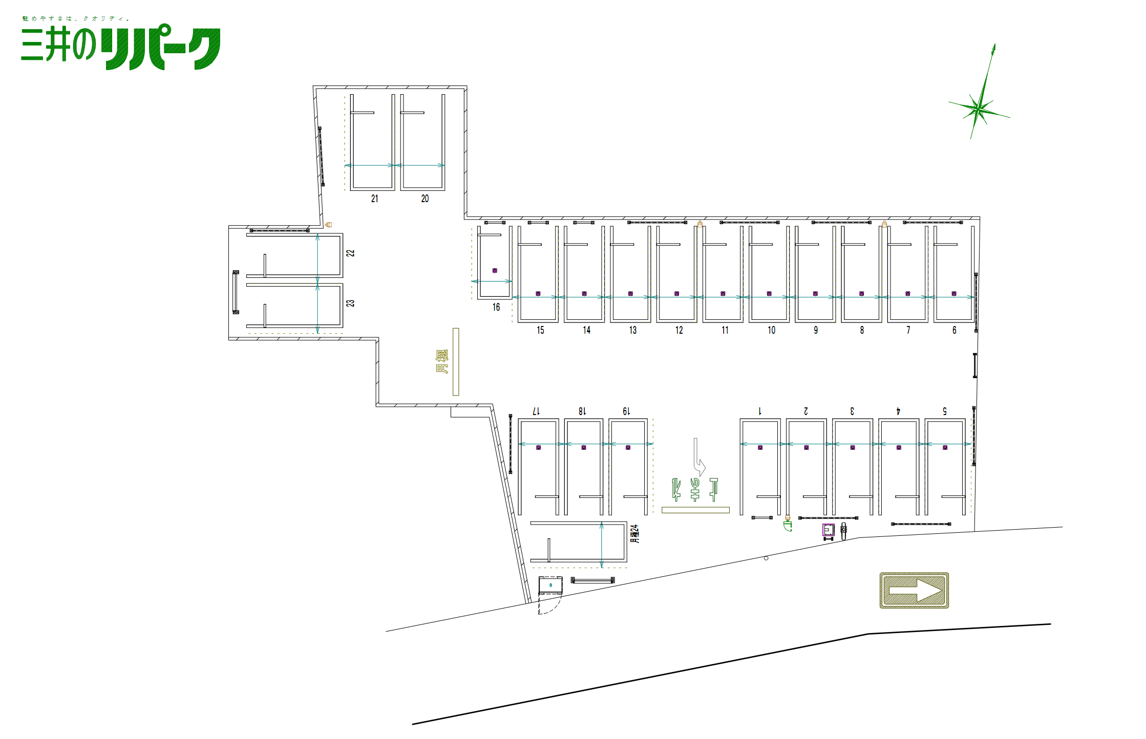 泉佐野駅前第6の駐車配置図
