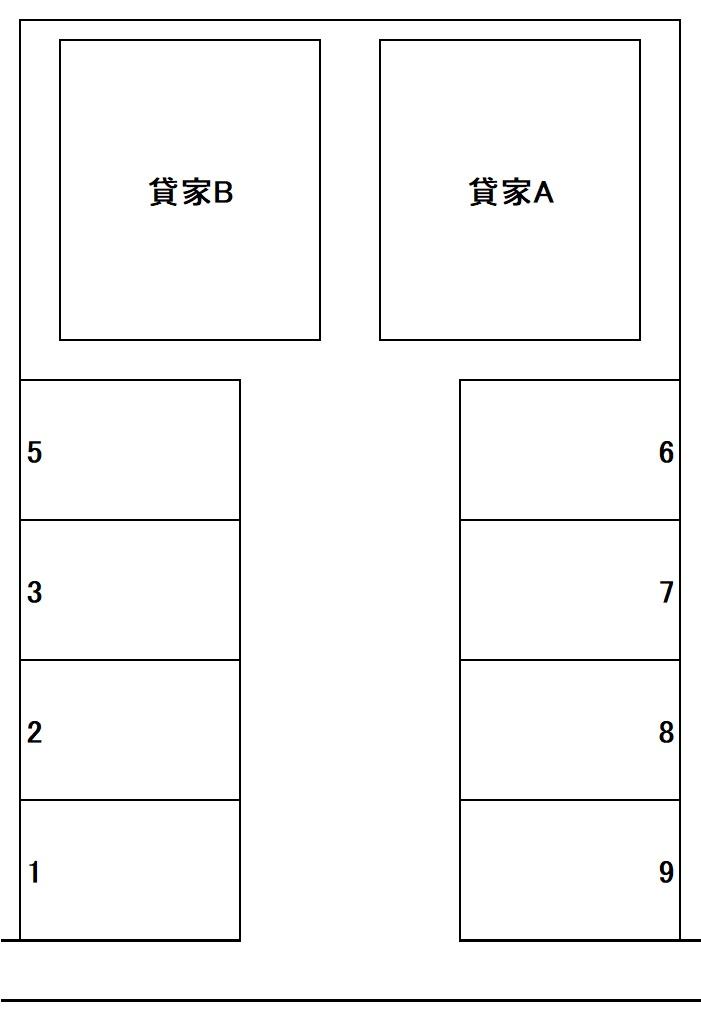 鳶尾5丁目駐車場の駐車配置図