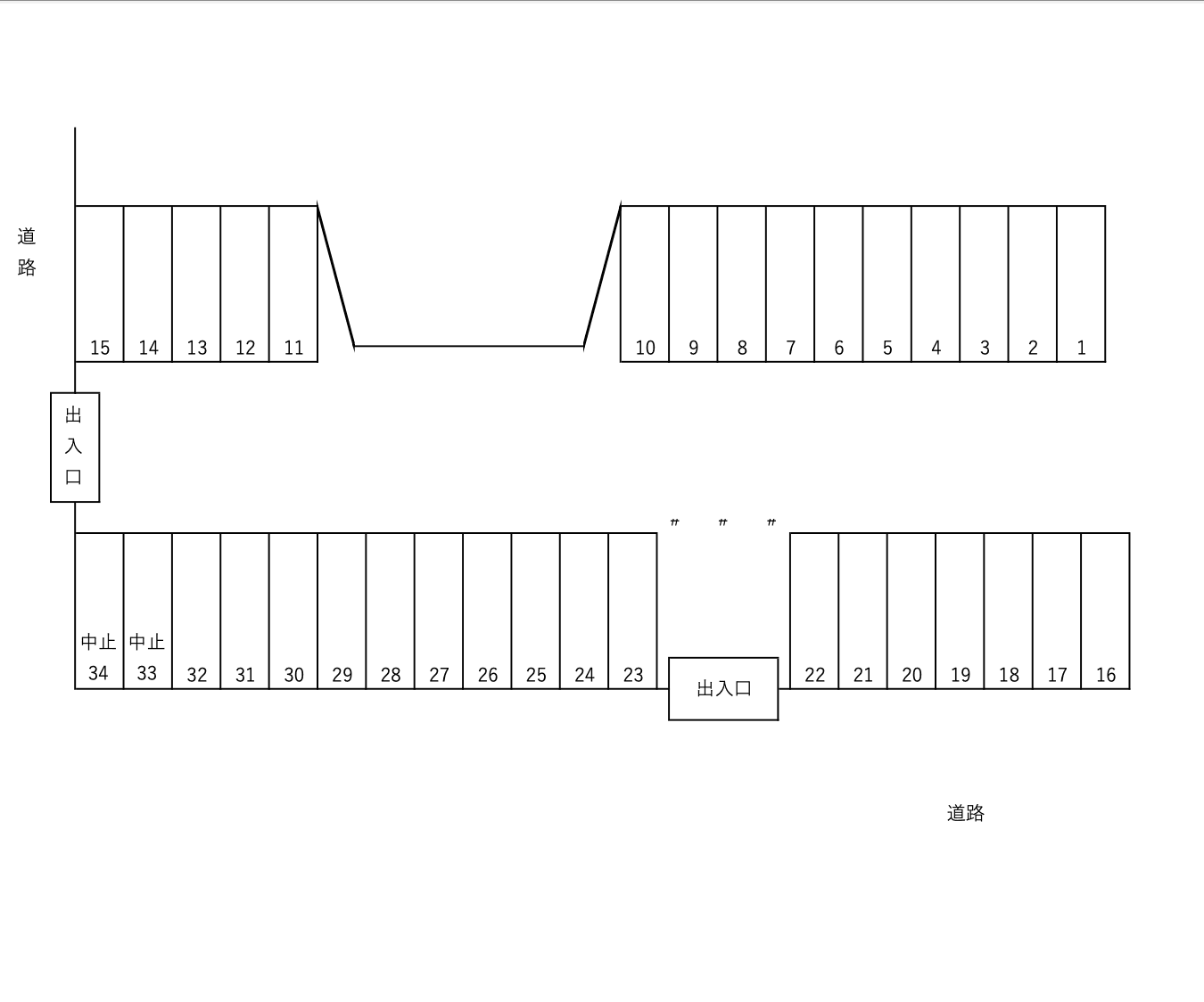 IS駐車場の駐車配置図