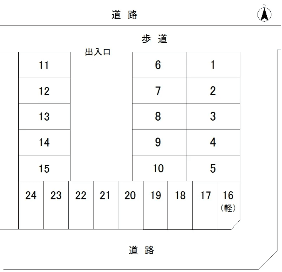 石原第1駐車場の駐車配置図