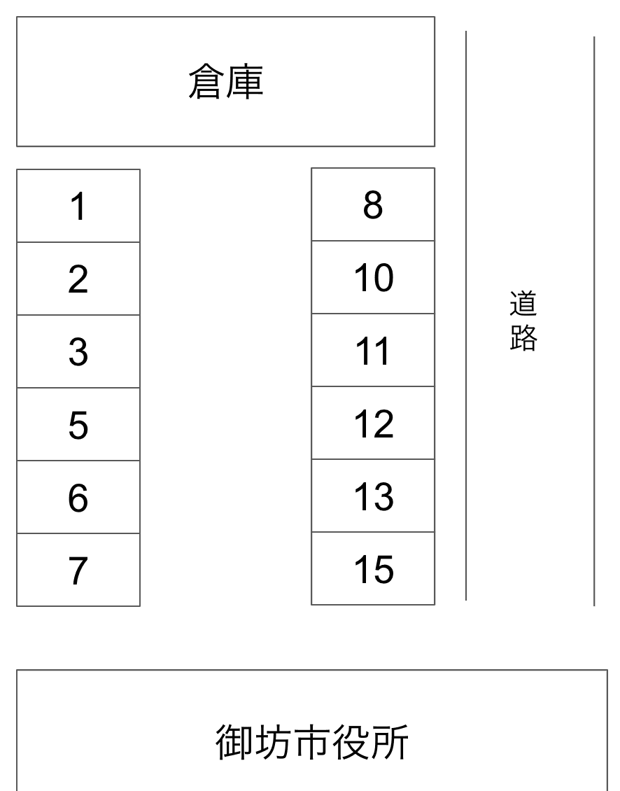 楠様駐車場の駐車配置図