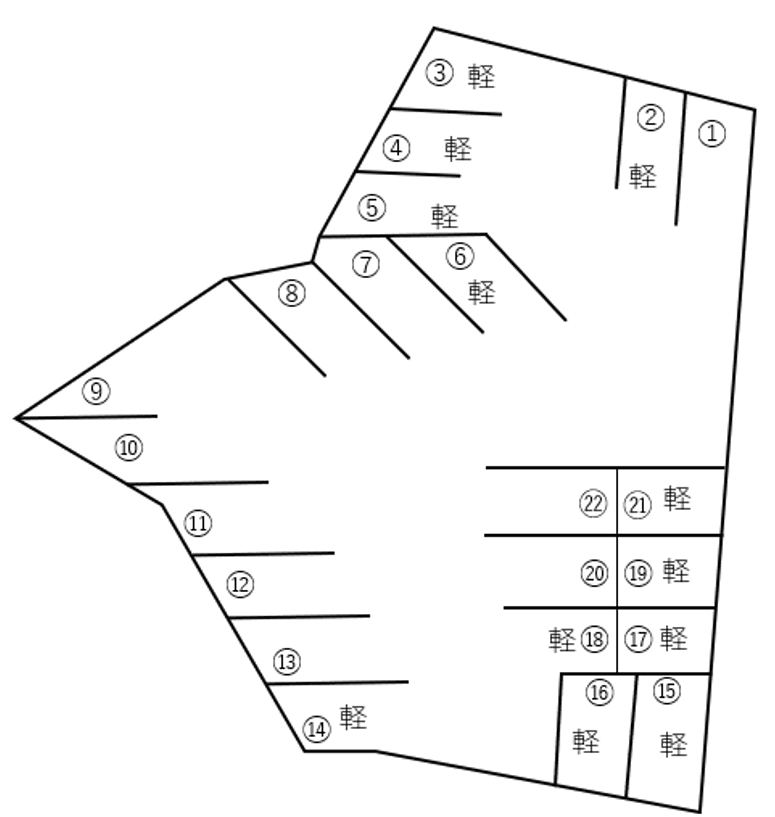 上原駐車場/784の駐車配置図