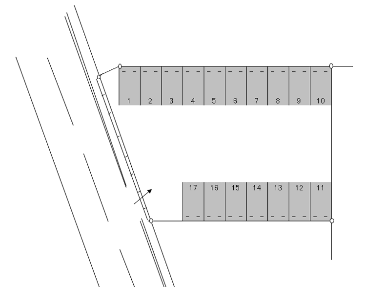 大見パーキングの駐車配置図