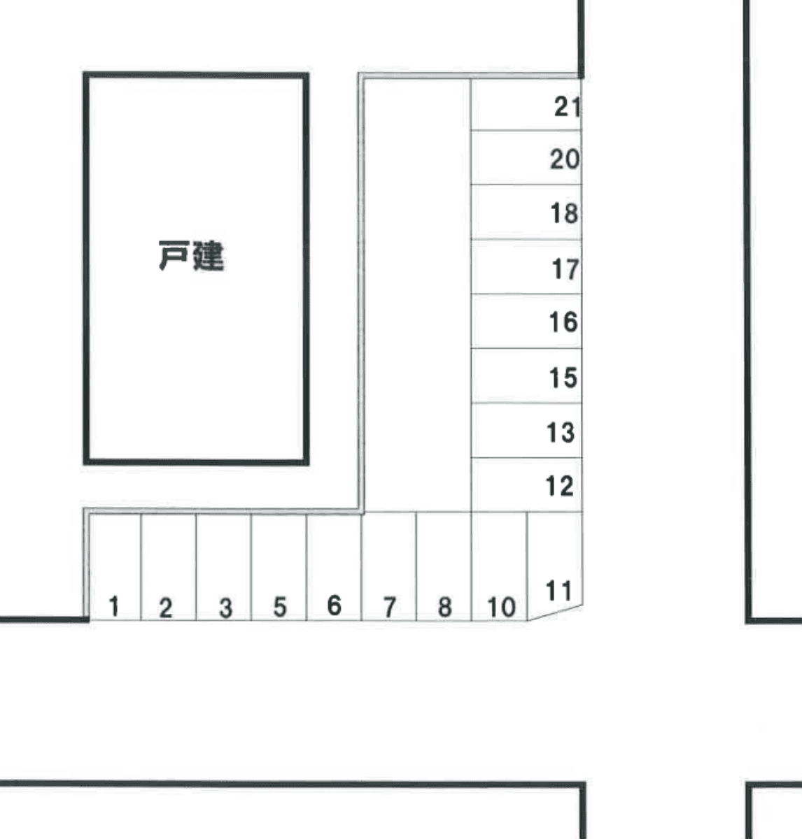 山崎駐車場の駐車配置図