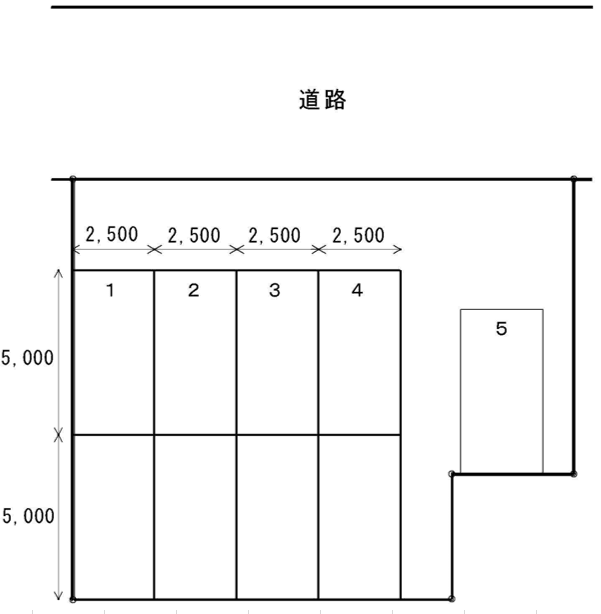 吉田川中モータープールの駐車配置図