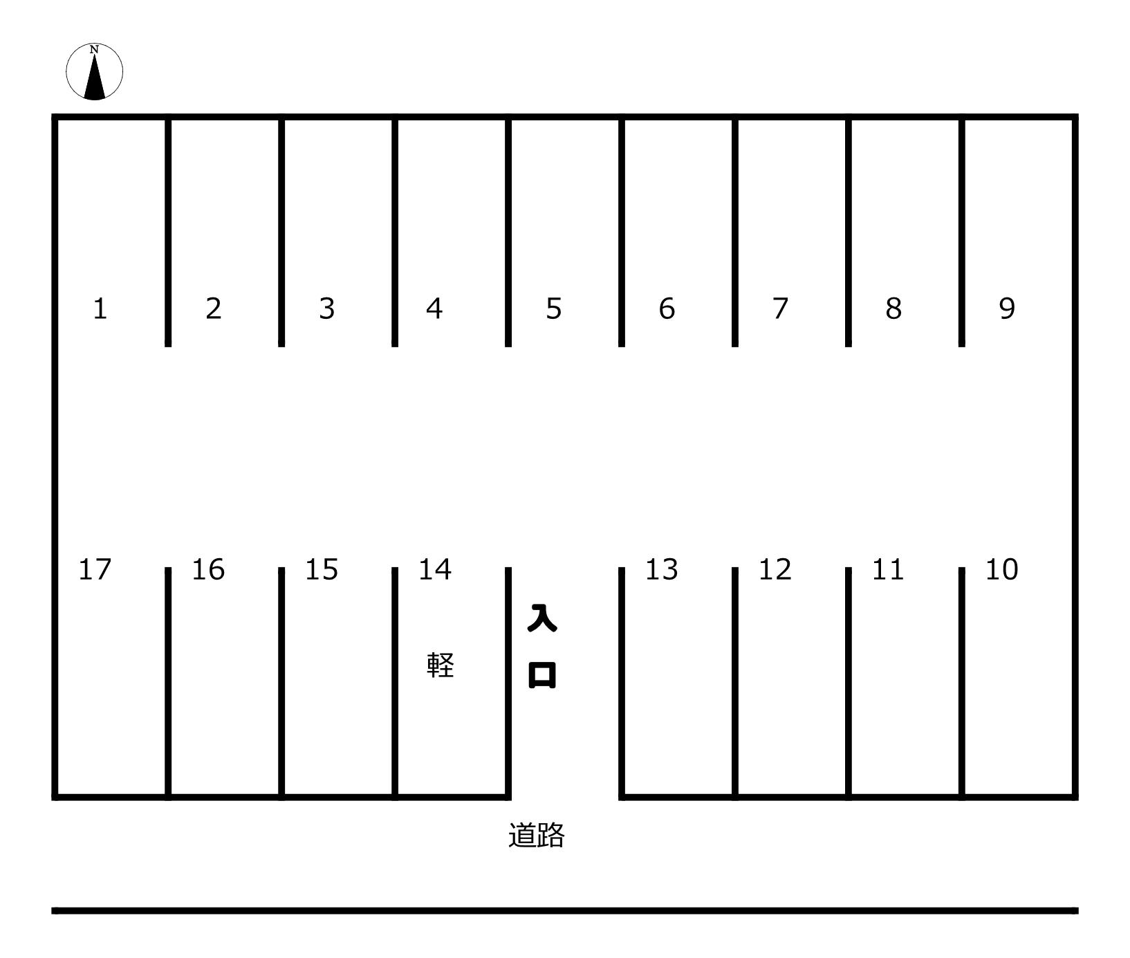 038八幡本通駐車場の駐車配置図