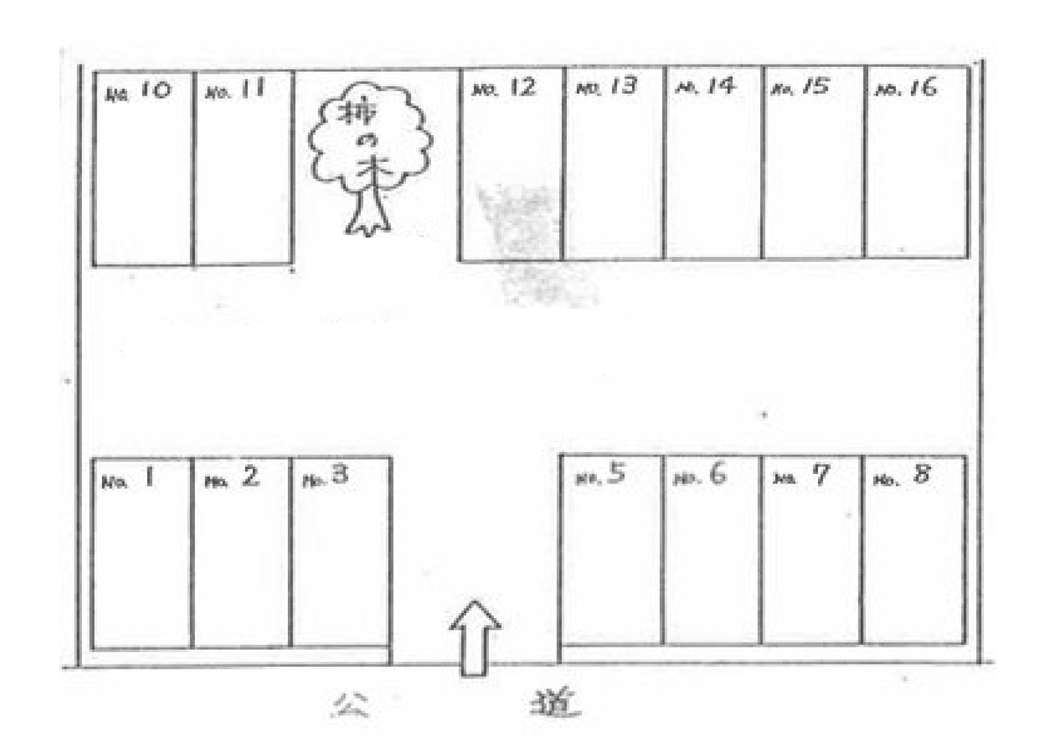 斉藤102駐車場の駐車配置図