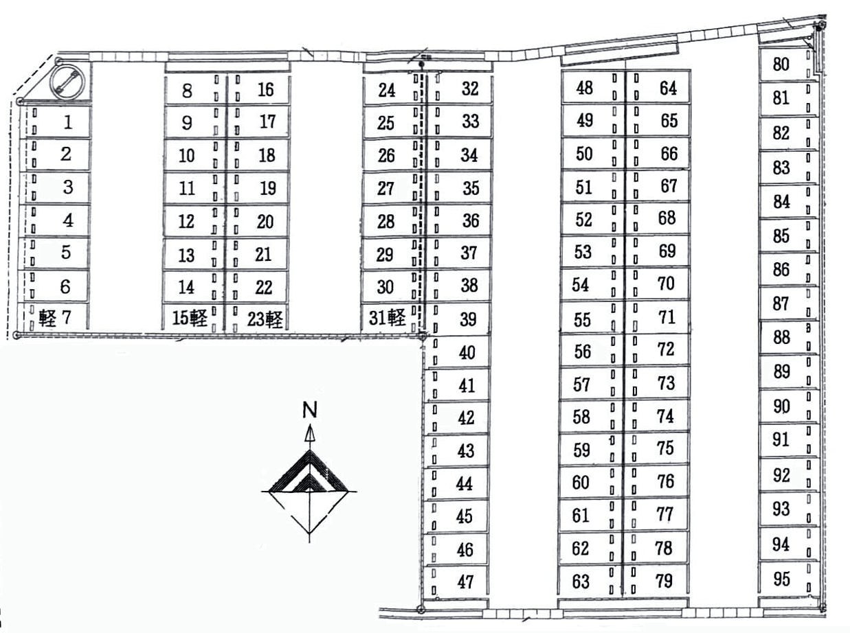 シーサイドパーキングの駐車配置図