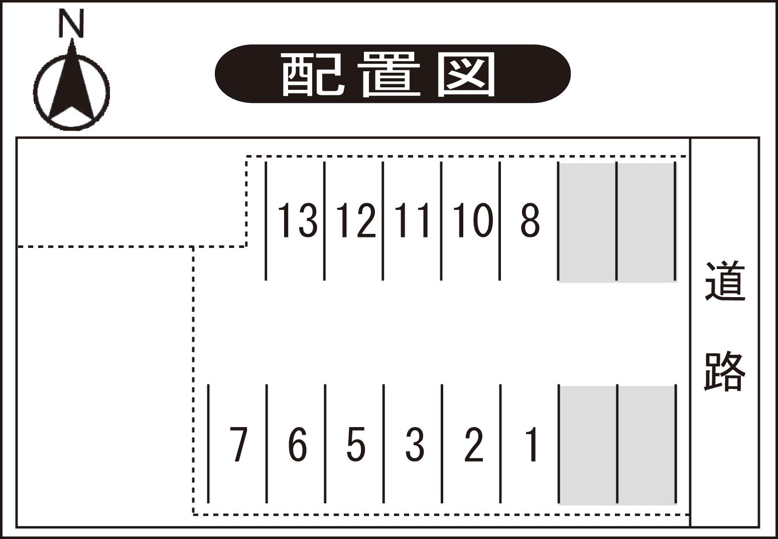 二の宮4丁目モータープールの駐車配置図