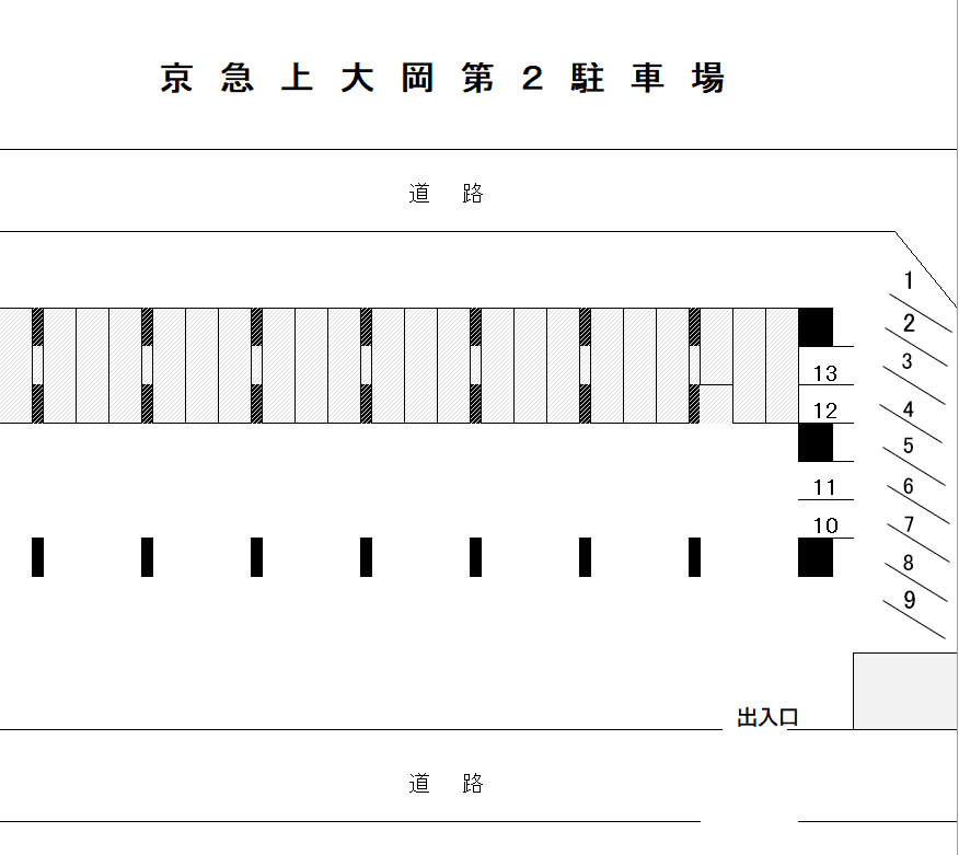 京急上大岡第2バイクの駐車配置図