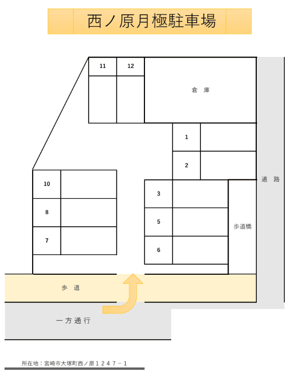 西ノ原月極駐車場の駐車配置図