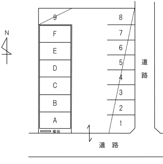 TG009 新渡場S - Touchiの駐車配置図