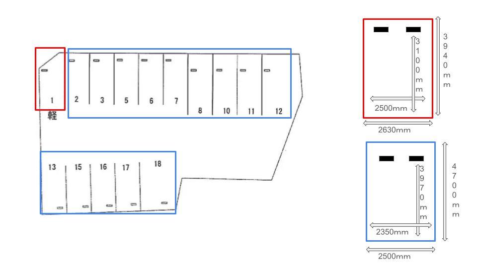 森山NYパーキングの駐車配置図