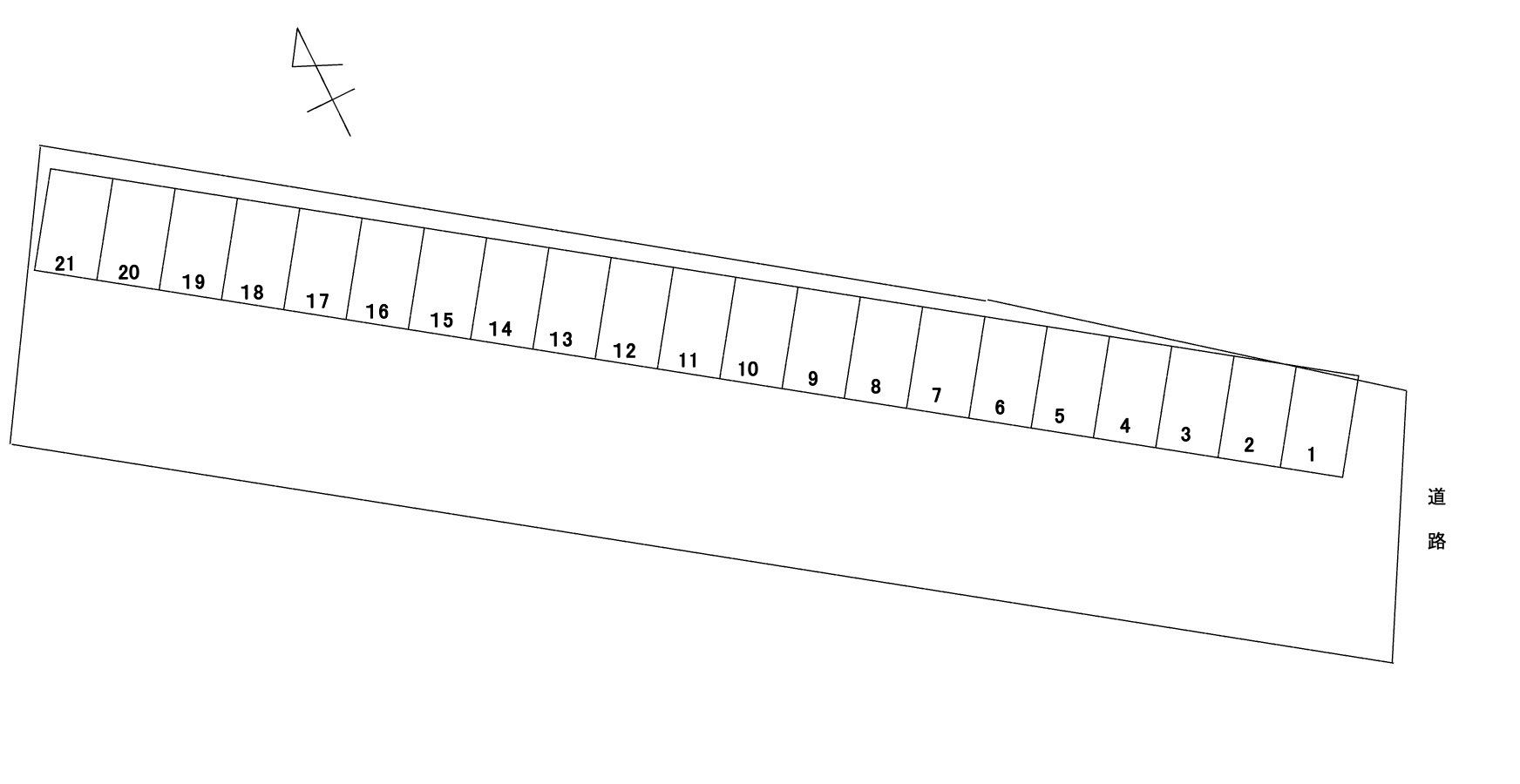 大西駐車場の駐車配置図
