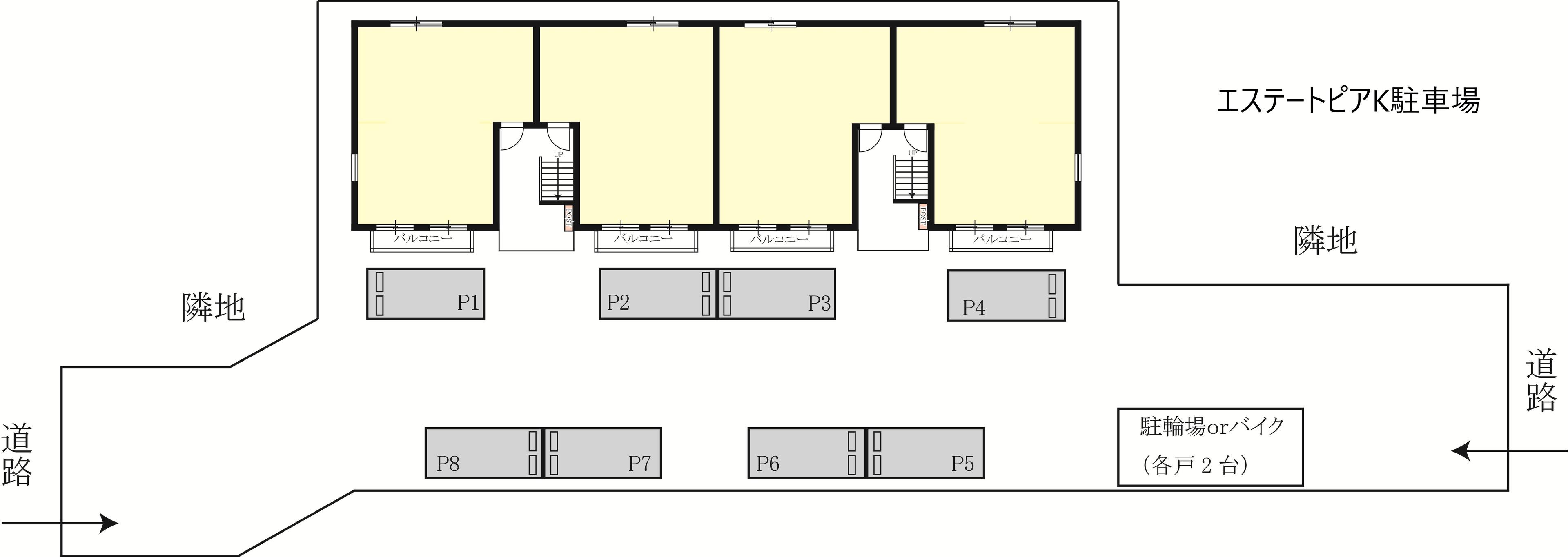 エステートピアK駐車場の駐車配置図