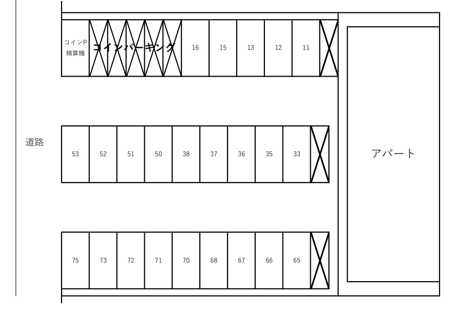 上福岡第4駐車場の駐車配置図