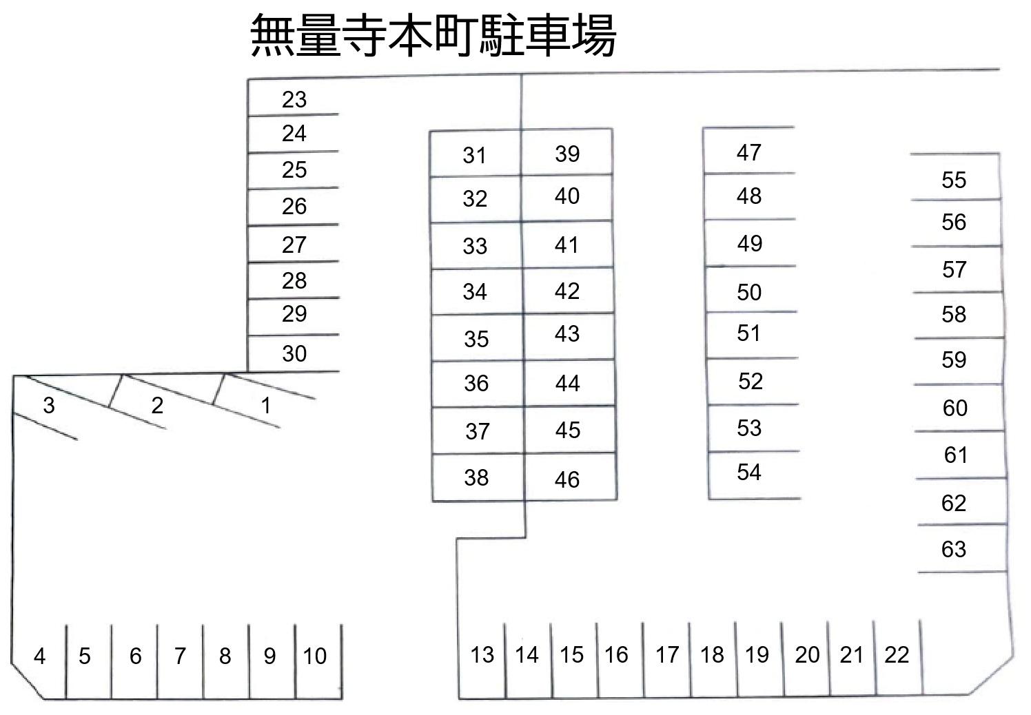 無量寺本町駐車場の駐車配置図