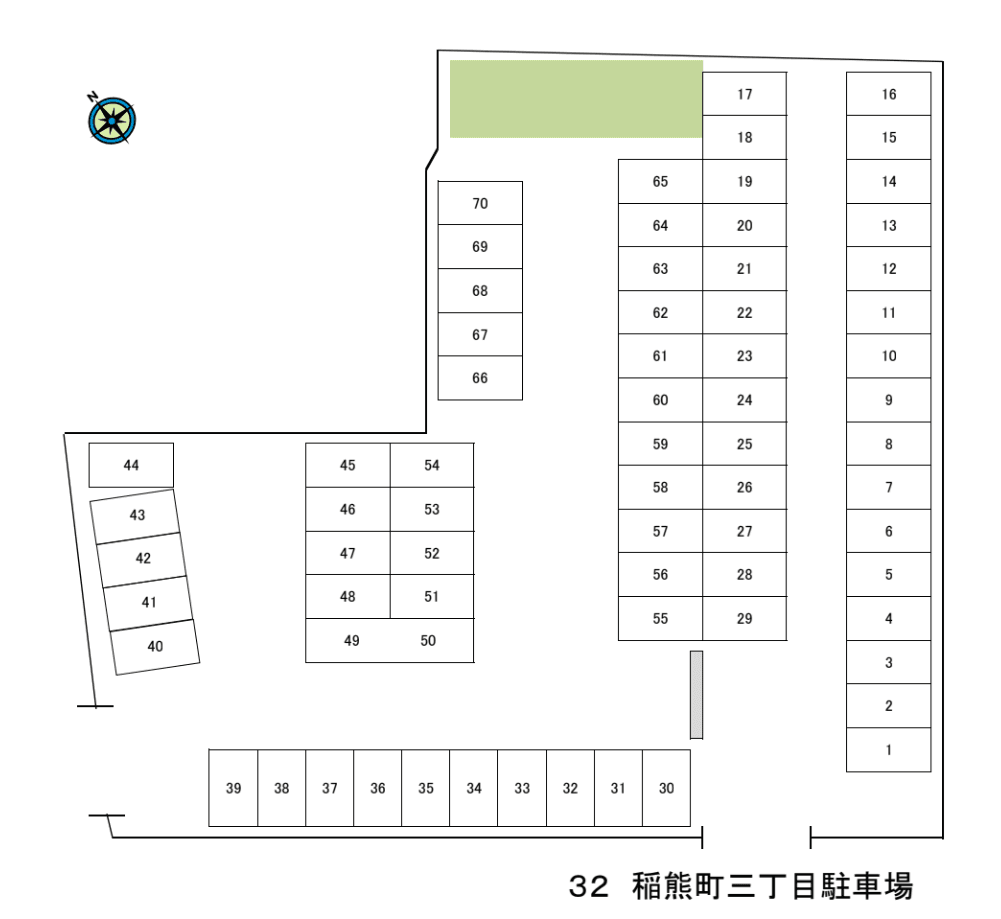 稲熊町三丁目駐車場の駐車配置図