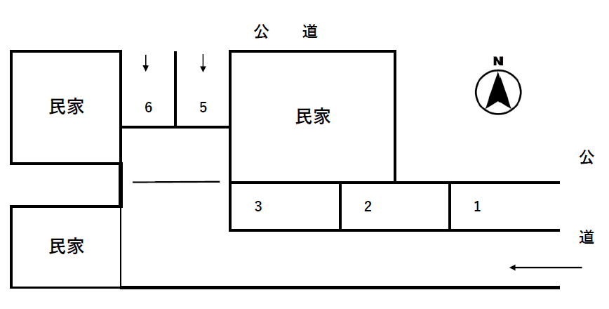 板屋駐車場の駐車配置図