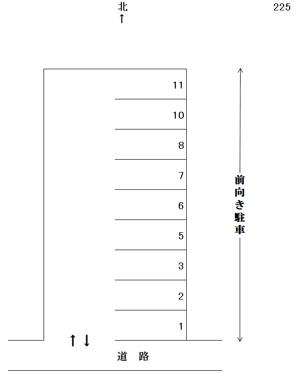 岩倉-225の駐車配置図
