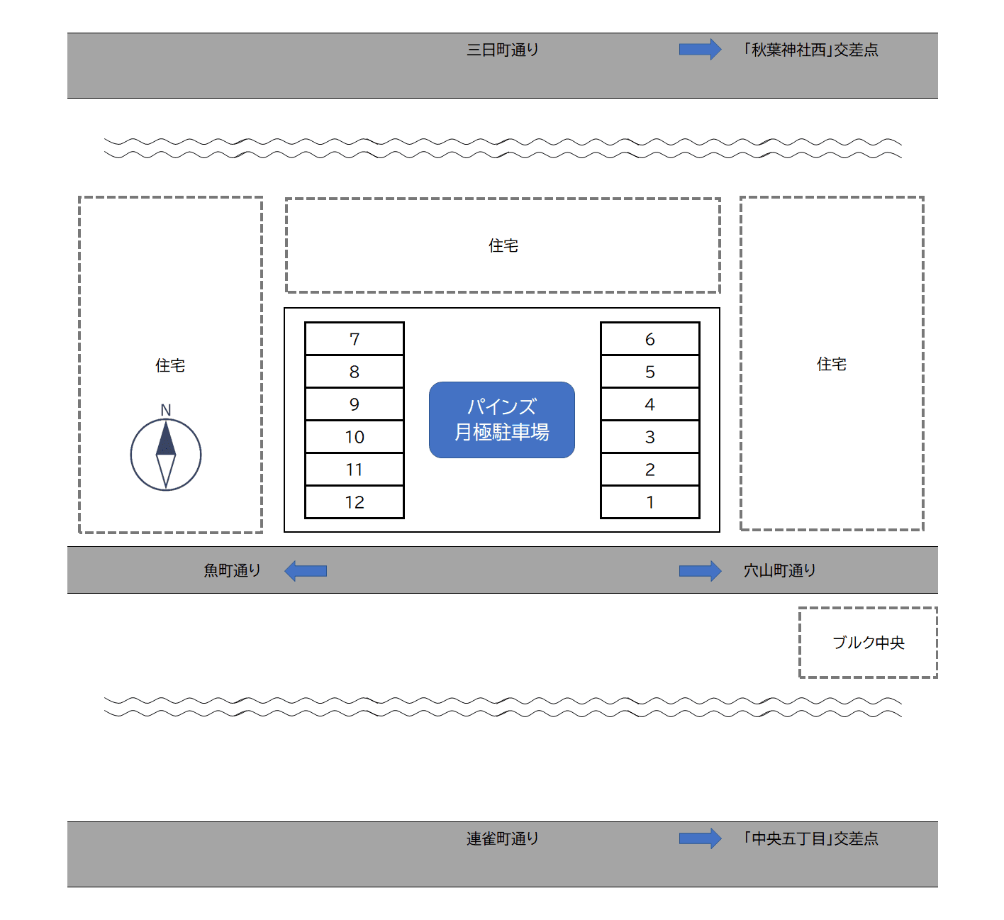 パインズ月極駐車場の駐車配置図