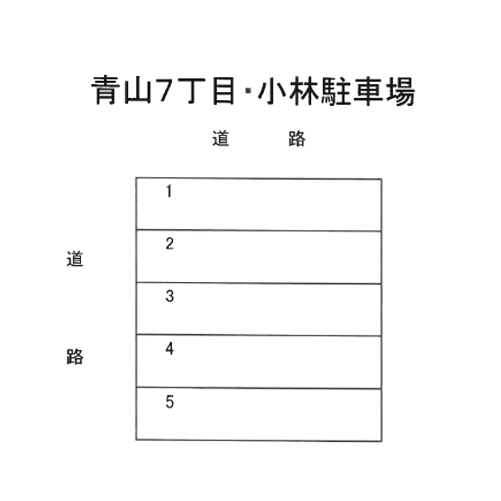 青山7丁目小林駐車場の駐車配置図