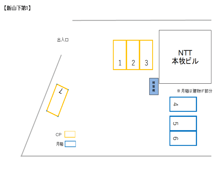 新山下第1駐車場の駐車配置図