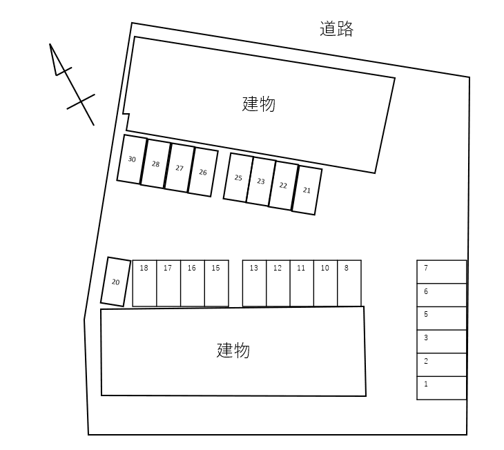 家徳グリーンハウスAの駐車配置図
