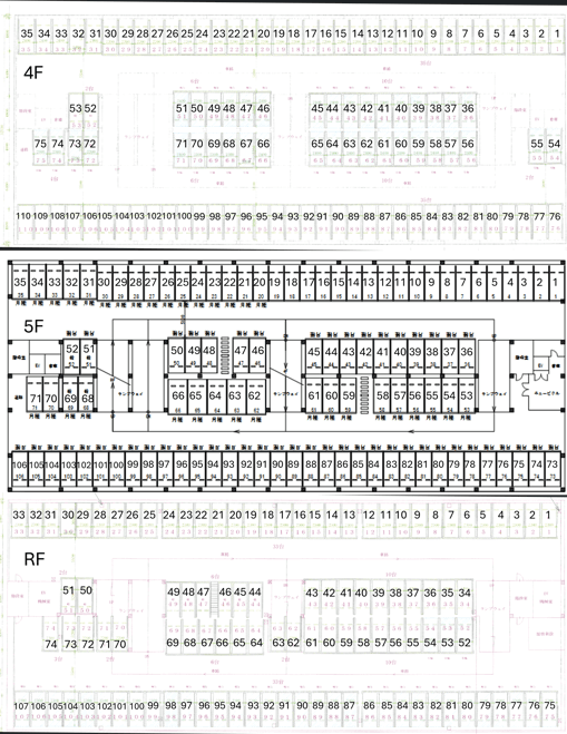 船場パーキングの駐車配置図