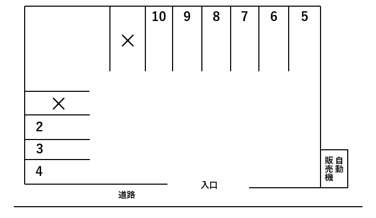 大嶺パーキングの駐車配置図