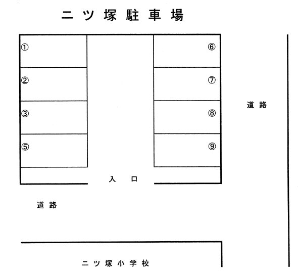二ツ塚駐車場の駐車配置図