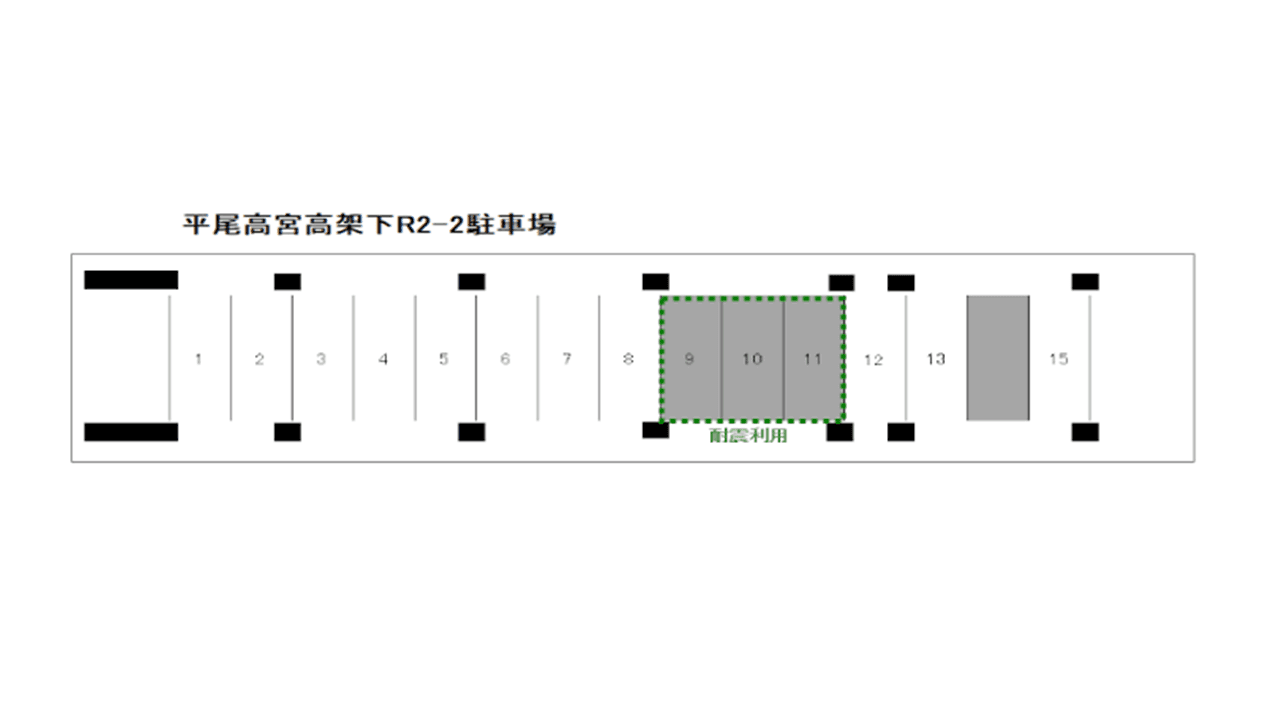 R2-2地区駐車場の駐車配置図