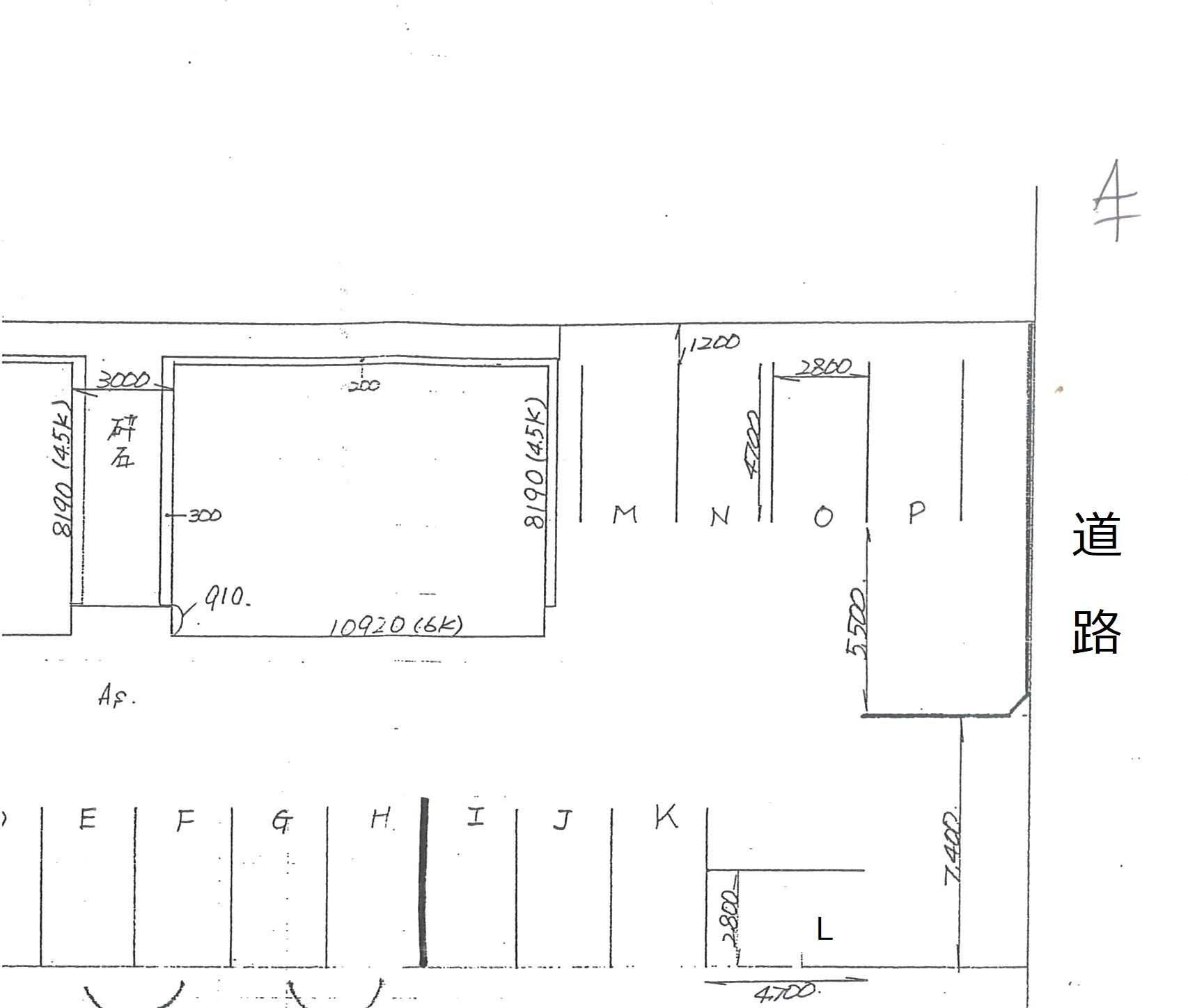グリーンクリスタル駐車場の駐車配置図