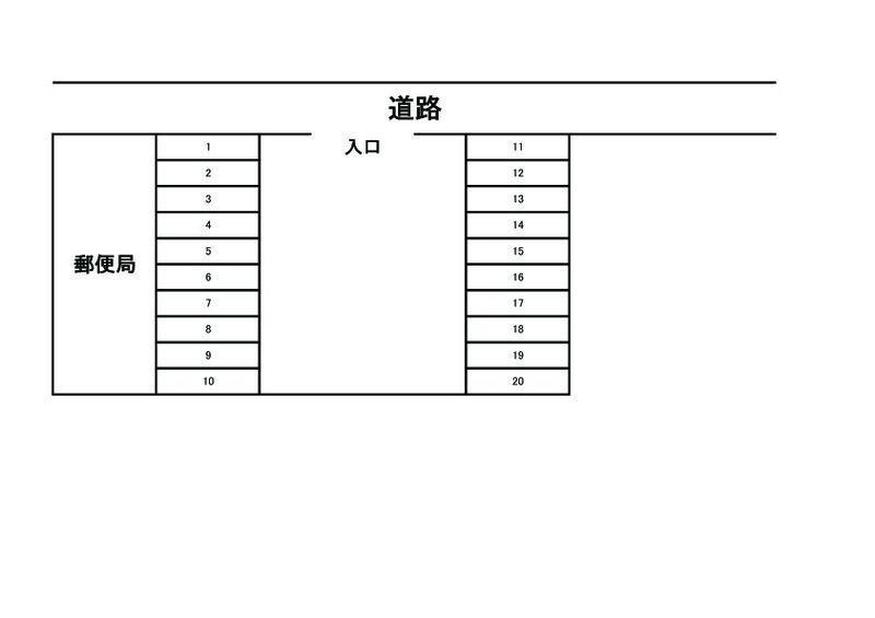 島田駐車場 真鍋6丁目の駐車配置図