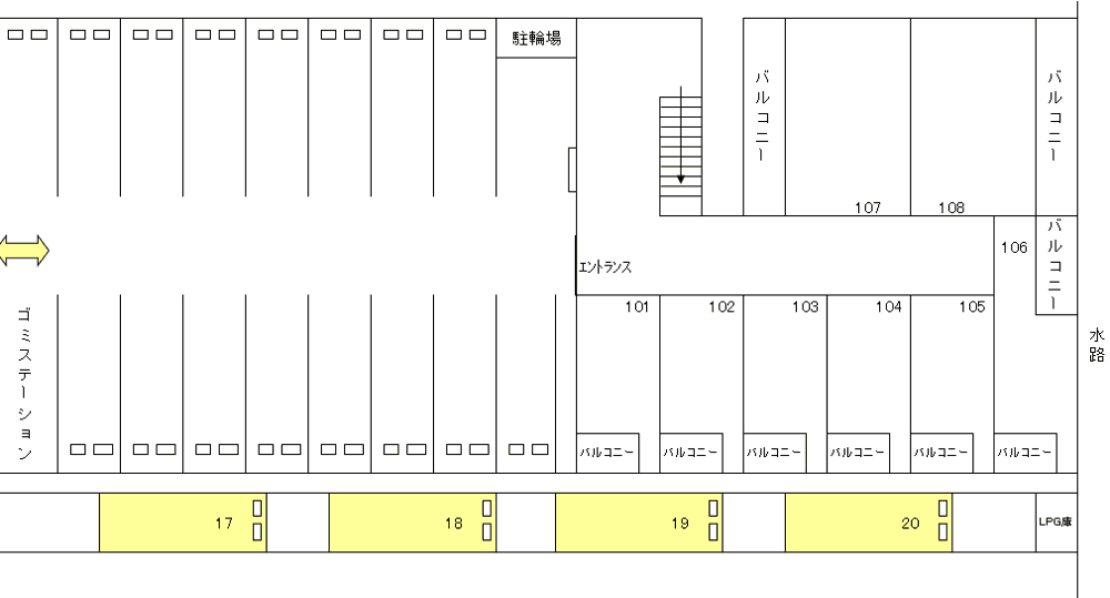 早川様駐車場の駐車配置図