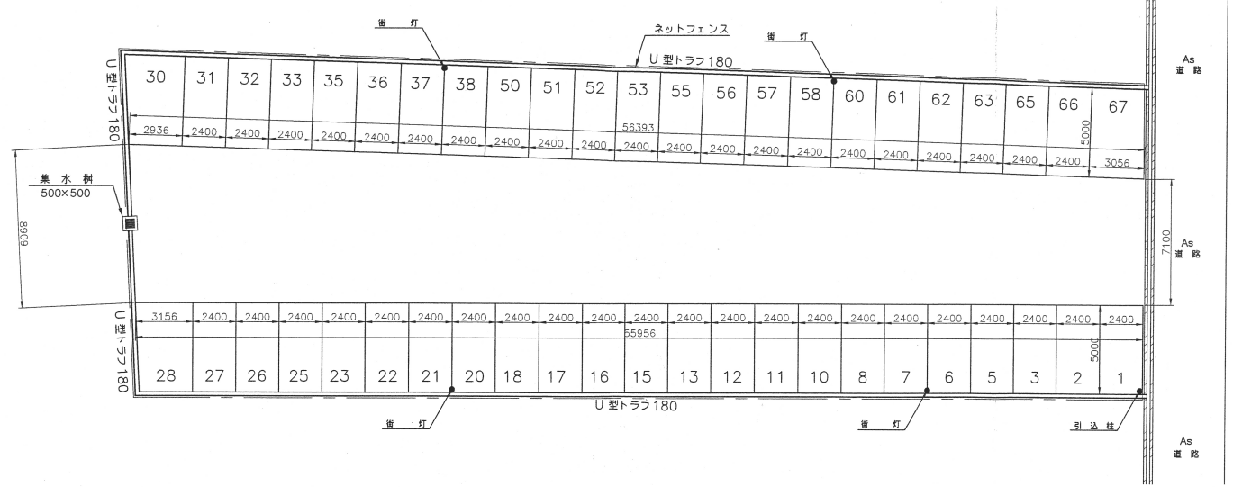 前田モータープールの駐車配置図