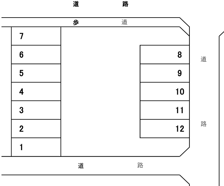 澤田(曜)第2駐車場の駐車配置図