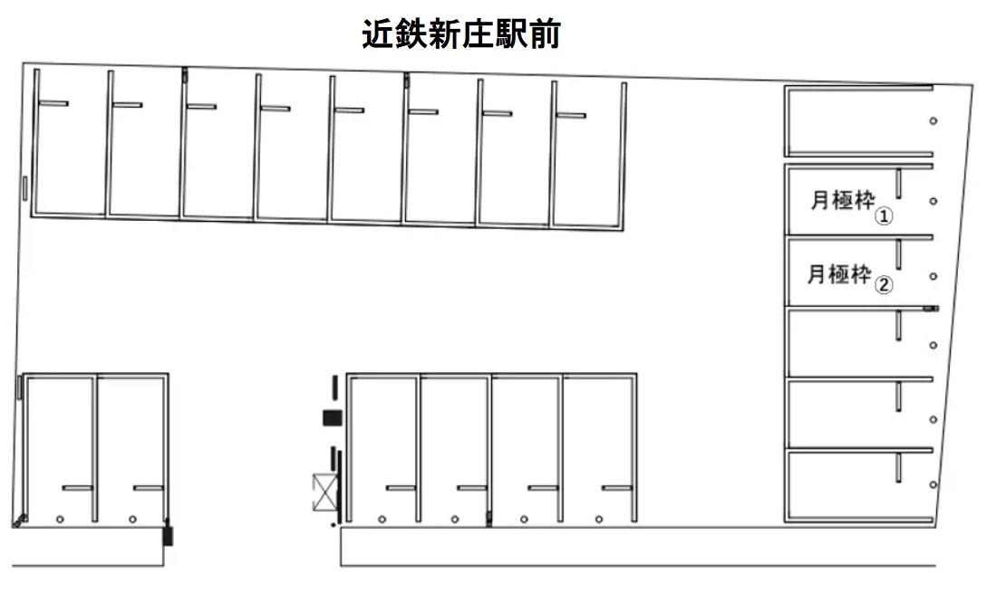 近鉄新庄駅前の駐車配置図