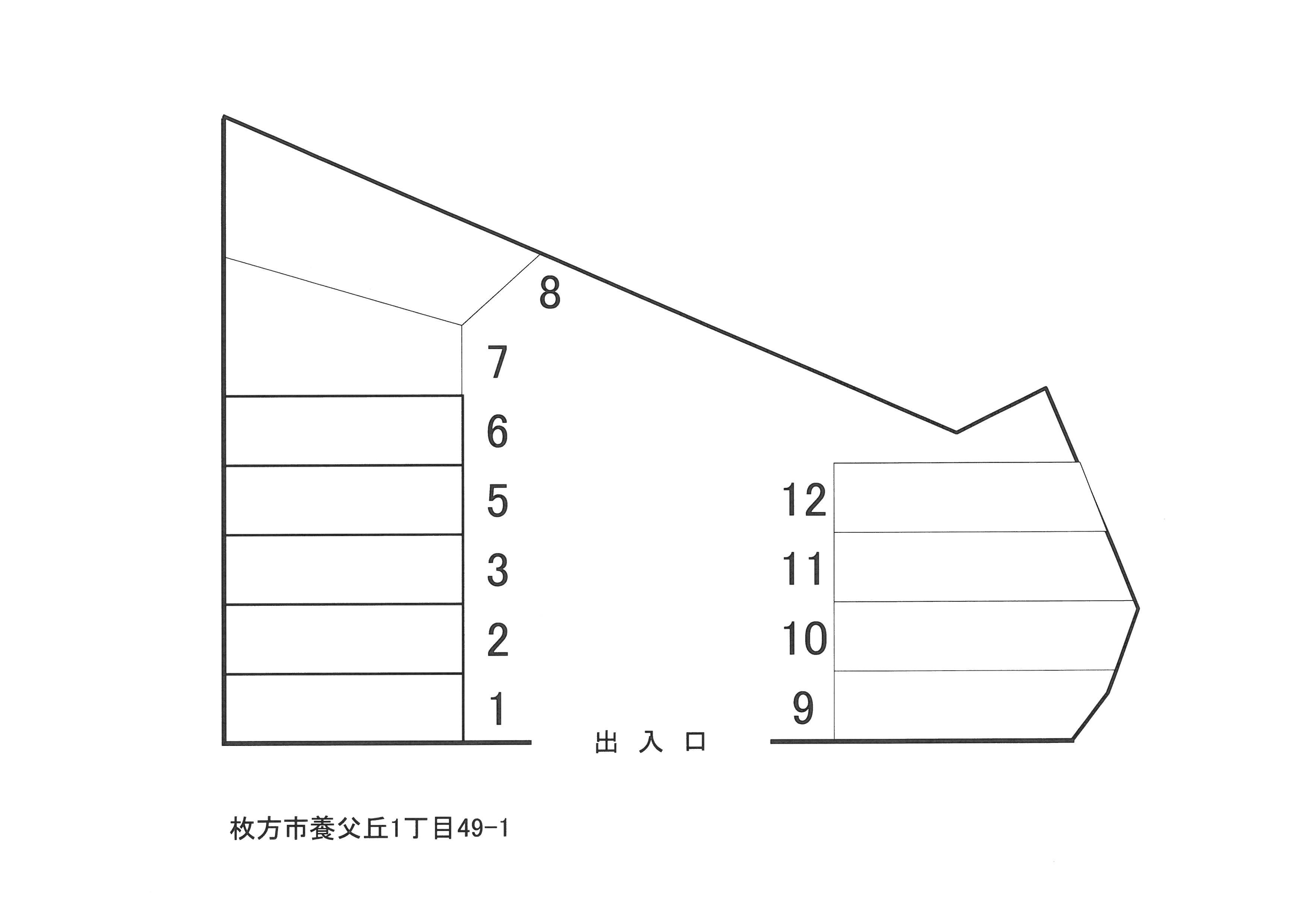 テラスハウス北駐車場の駐車配置図