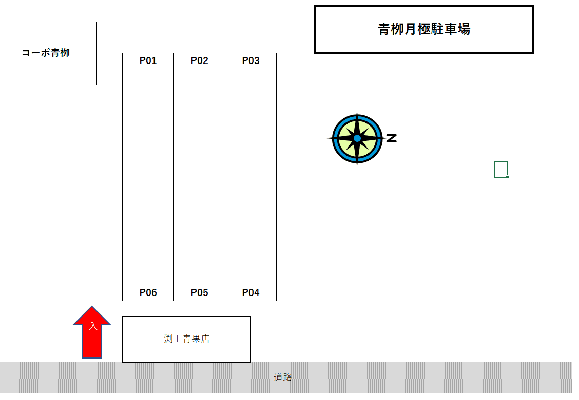 青栁月極駐車場の駐車配置図