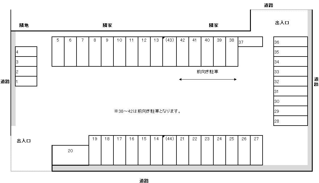 引地駐車場の駐車配置図